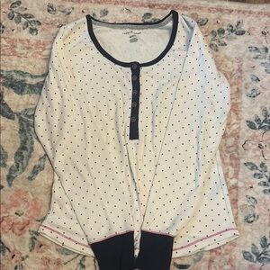 Tommy Hilfiger White and Pink Polka Dot sleep top